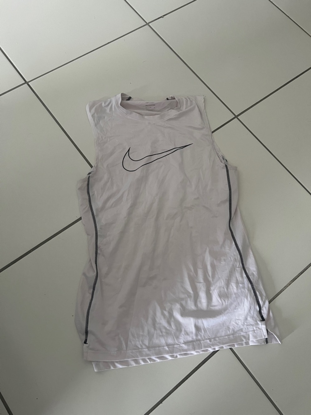 Nike White Tank Top with Black Swoosh